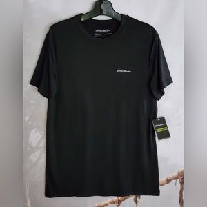 Eddie Bauer Stretch Light Weight Fast dry Moisture wicking Black Short Slv Tee